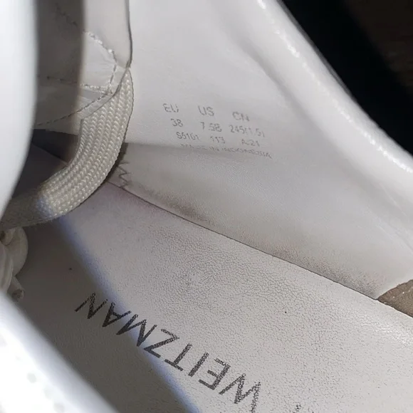 Stuart Weitzman SW, Authentic Designer, Willow Runner Mixed Media Sneakers - Picture 9 of 10